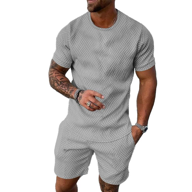 Men's Round Neck Short Sleeve Casual Sports Set 31248826L