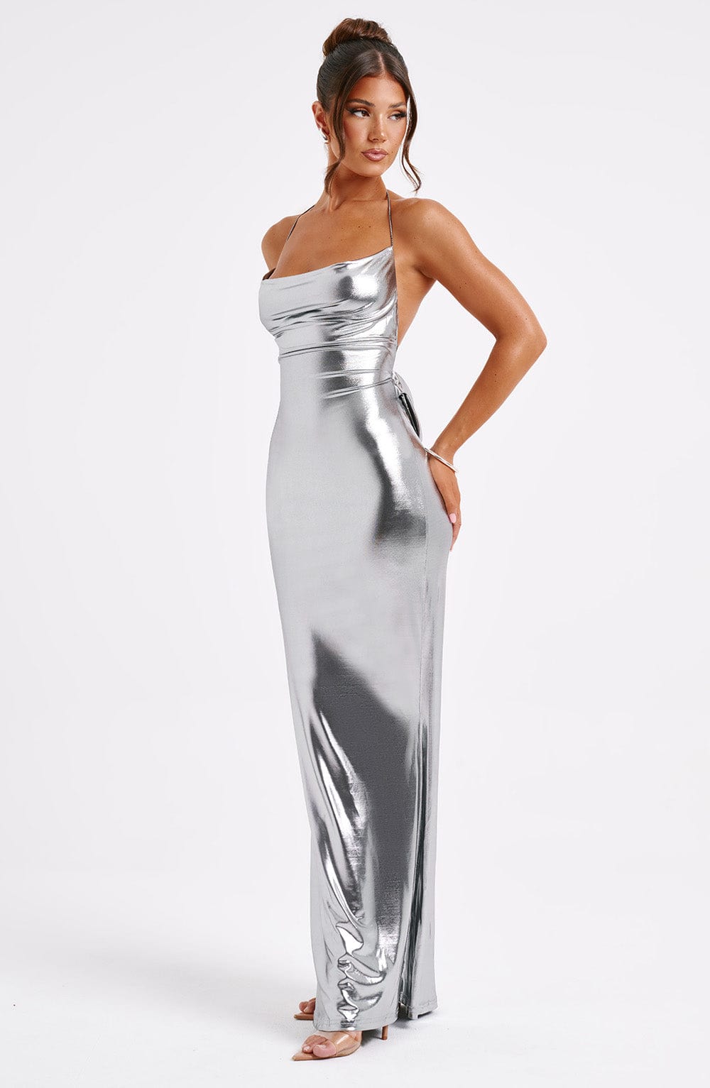 TALISA MAXI DRESS - GUNMETAL