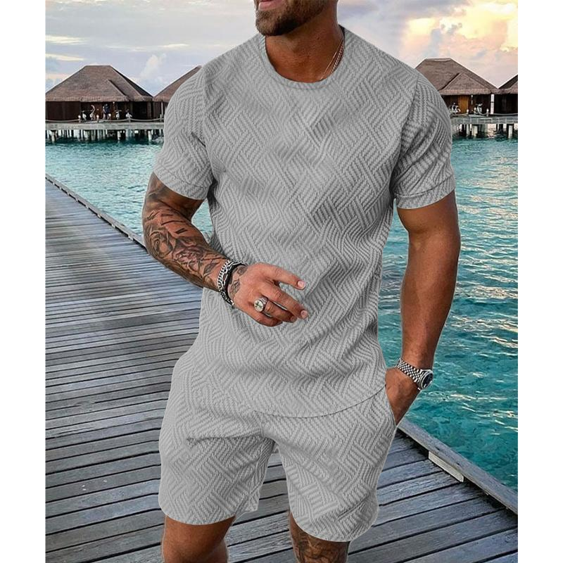 Men's Round Neck Short Sleeve Casual Sports Set 31248826L