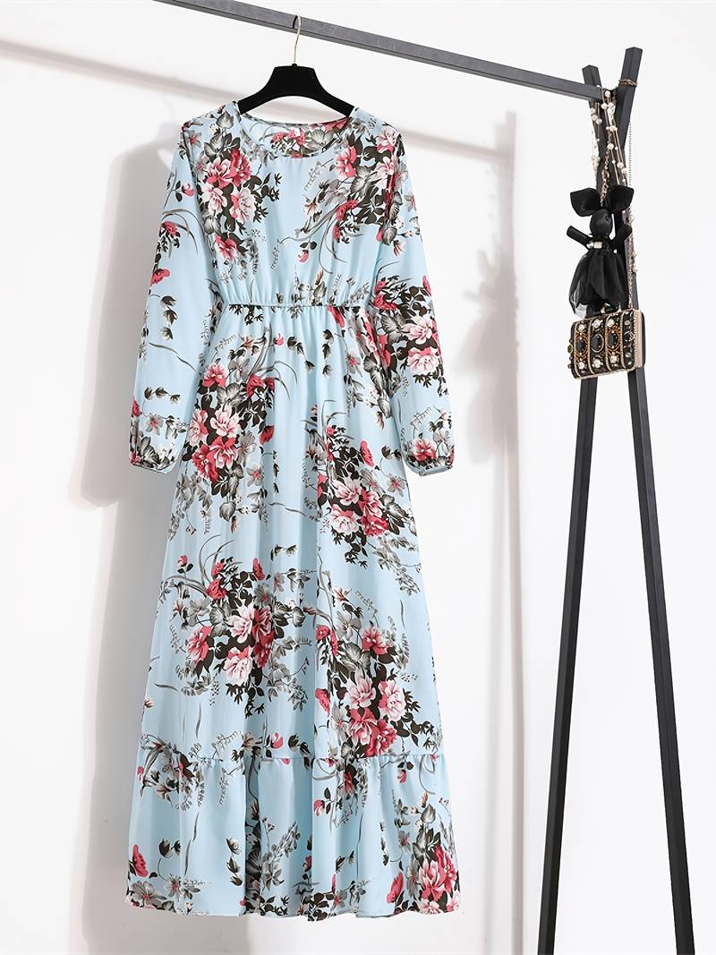 Abella - Long dress with bohemian floral print