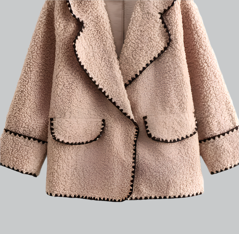 Elegant stitching lambswool jacket for women