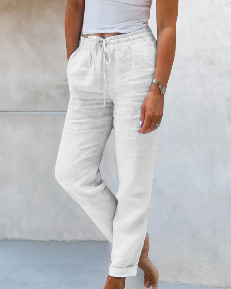 Marisol - Solid-coloured straight-leg trousers