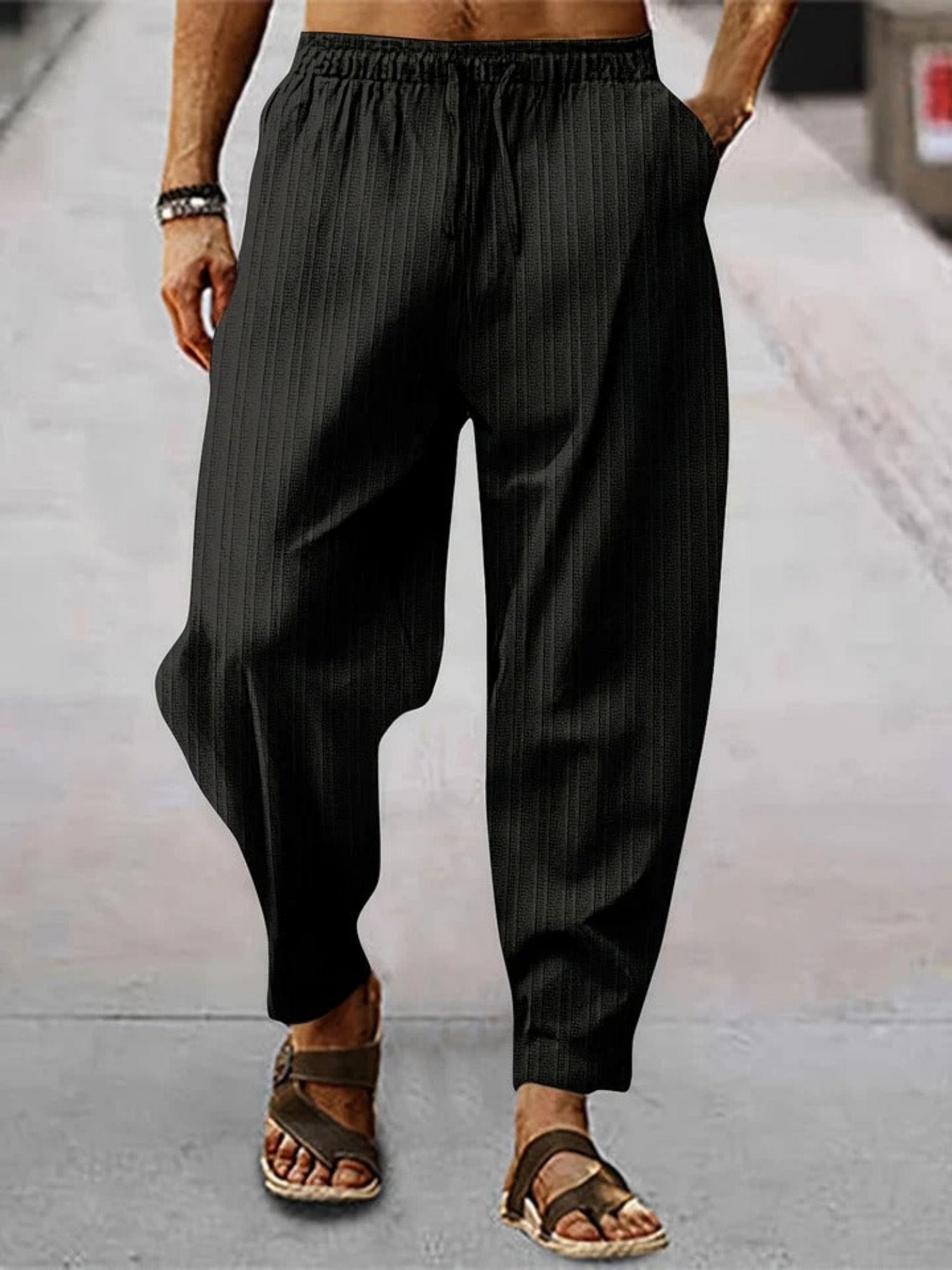 Ulric - Striped Linen Trousers - Chic - Lightweight - Perfect for Casual Days