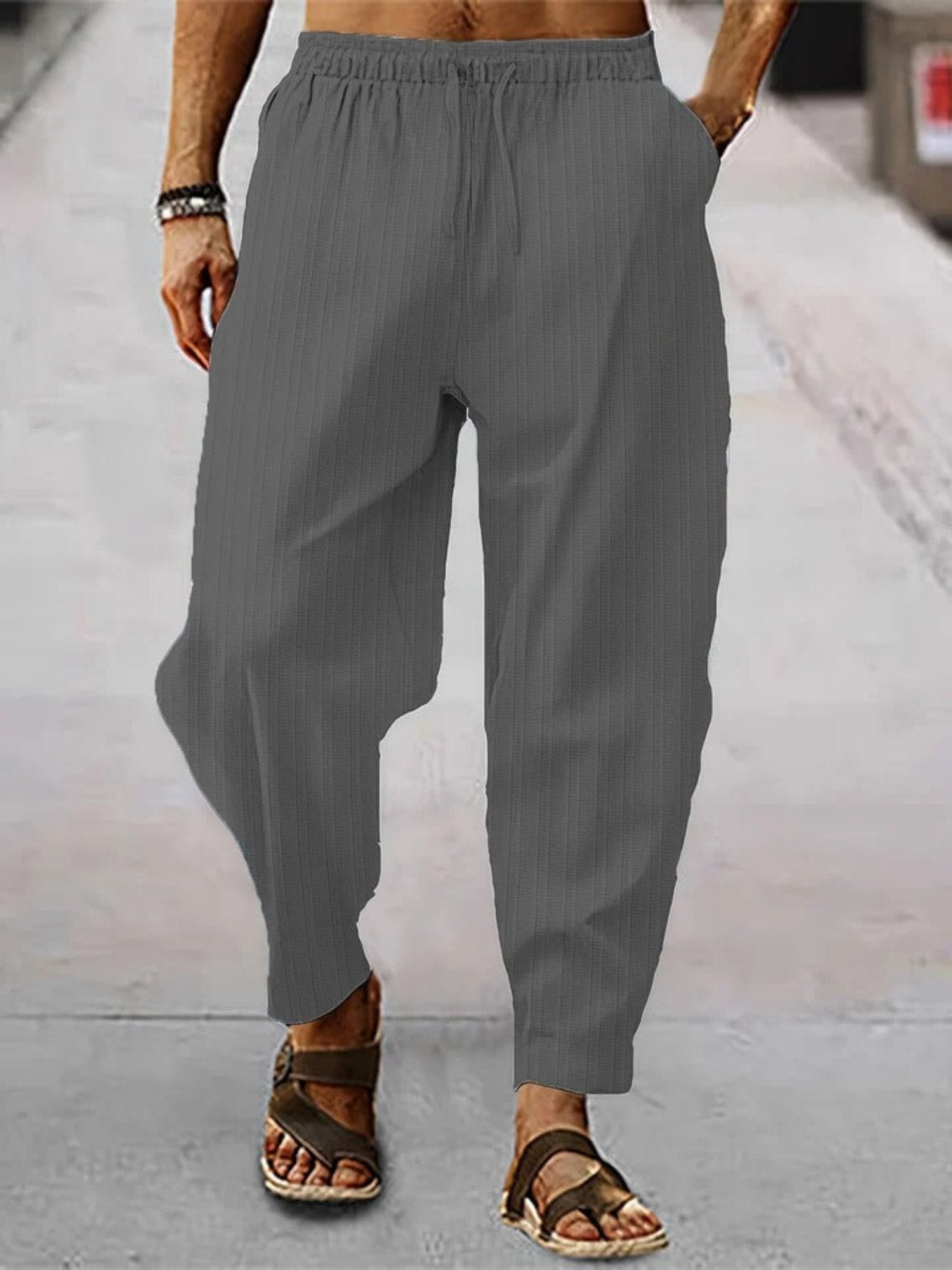 Ulric - Striped Linen Trousers - Chic - Lightweight - Perfect for Casual Days