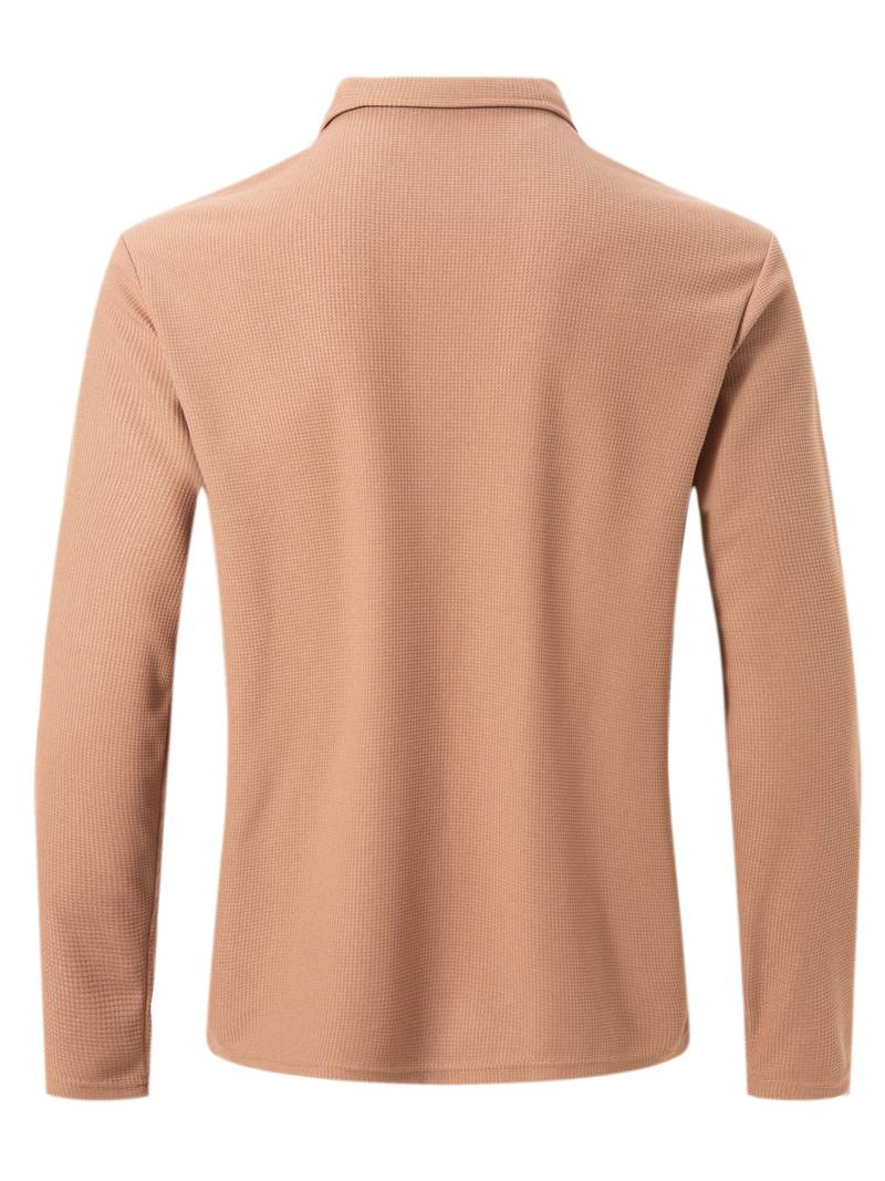 Alex casual long sleeve v-neck waffle shirt