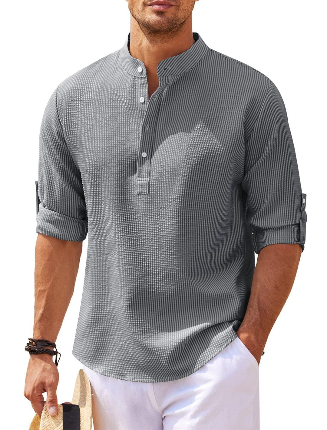 Fyodor - Long-sleeved linen casual shirt for men