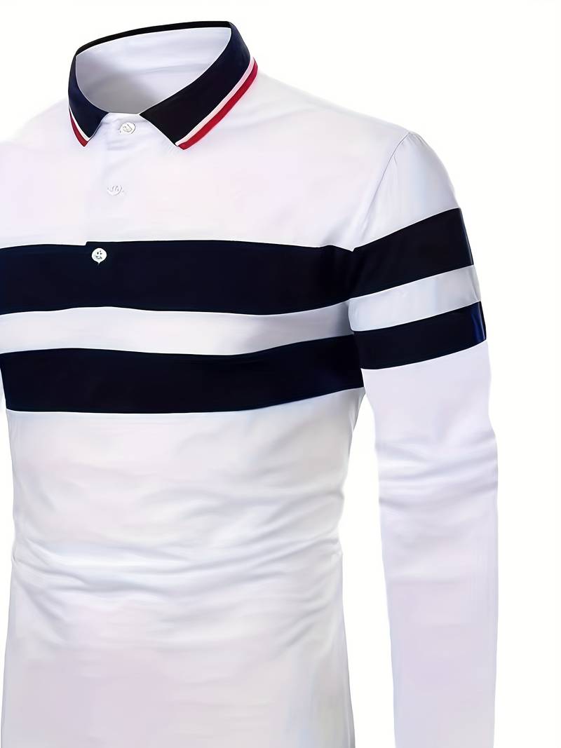 Christopher – casual color block long sleeve shirt