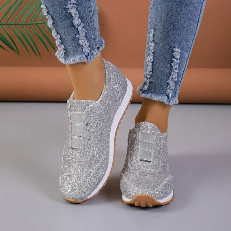 Zoe - Glitter slip-on sneaker with contrasting sole