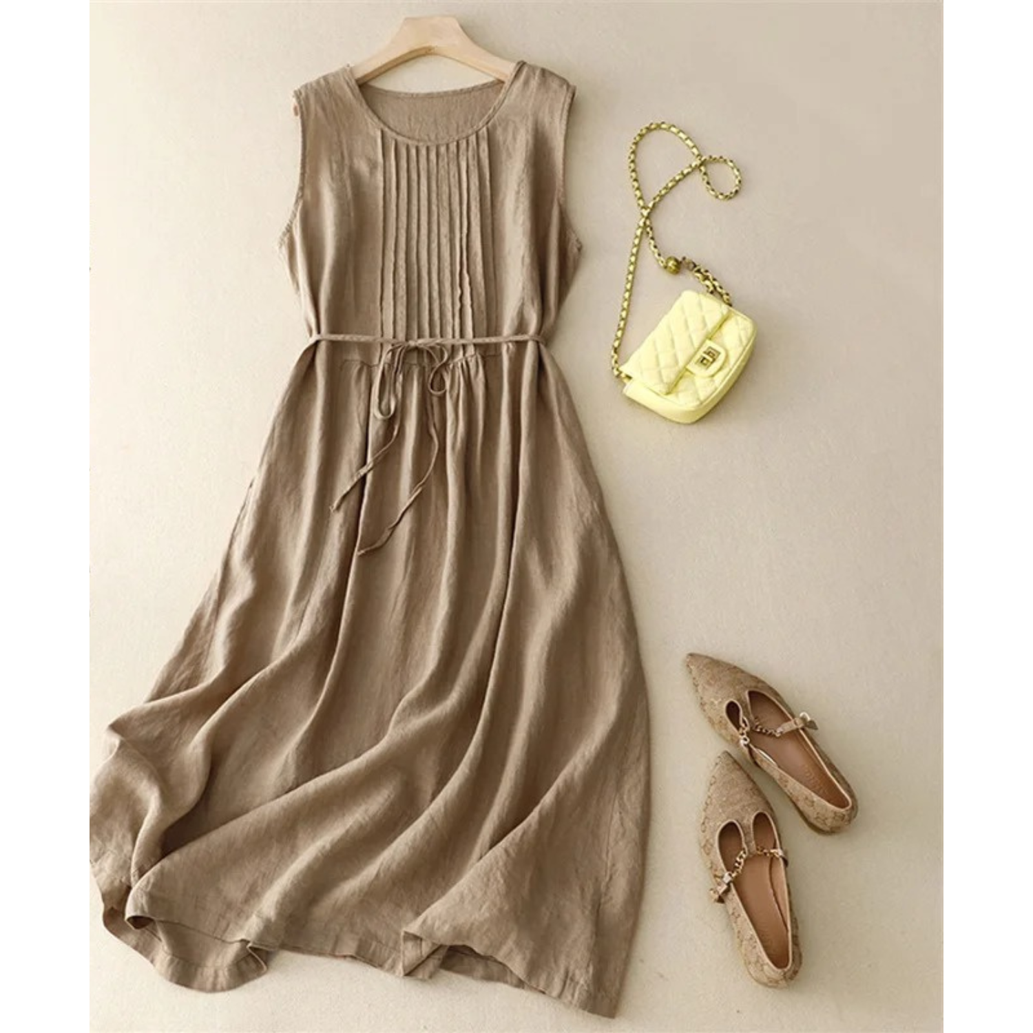 Lena - Summer Dress With Fine Pleats and Waistband