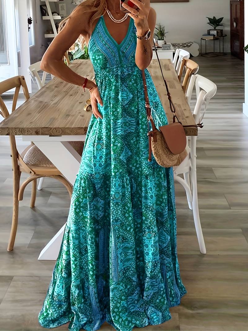 Yeva - Bohemian-style maxi dress with ethnic print