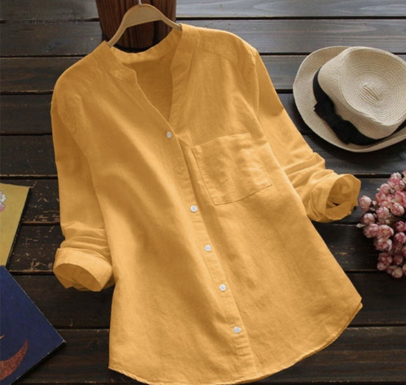 SOPHIA -  Casual shirt made from linen and cotton