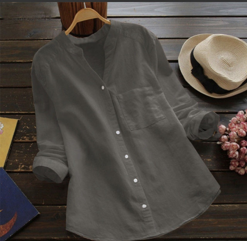 SOPHIA -  Casual shirt made from linen and cotton