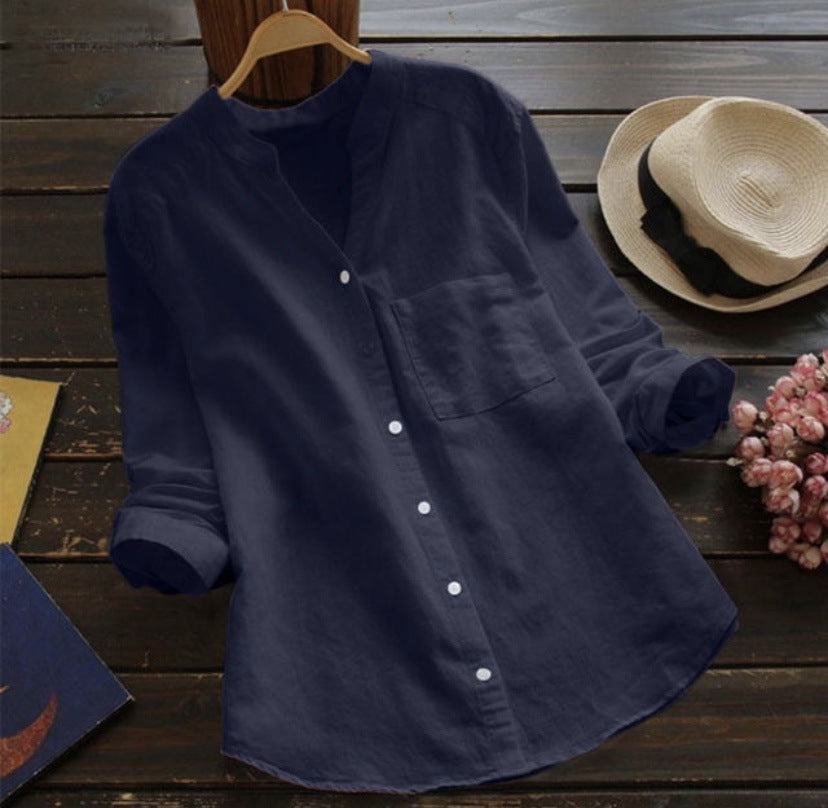 SOPHIA -  Casual shirt made from linen and cotton