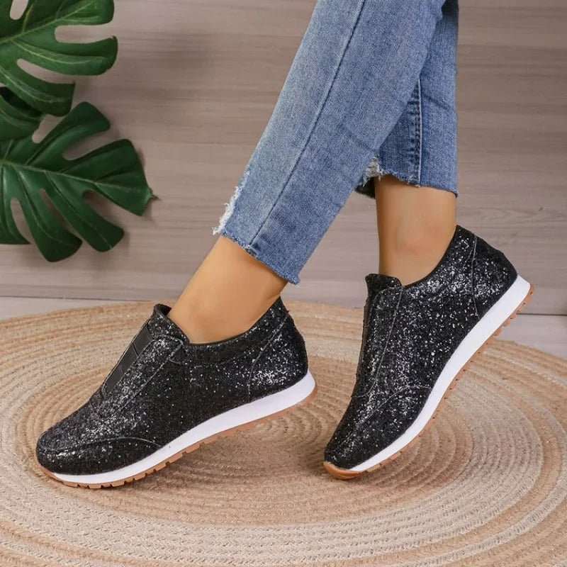 Zoe - Glitter slip-on sneaker with contrasting sole