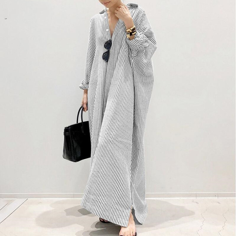 Yemaya - Oversized maxi dress with stripes