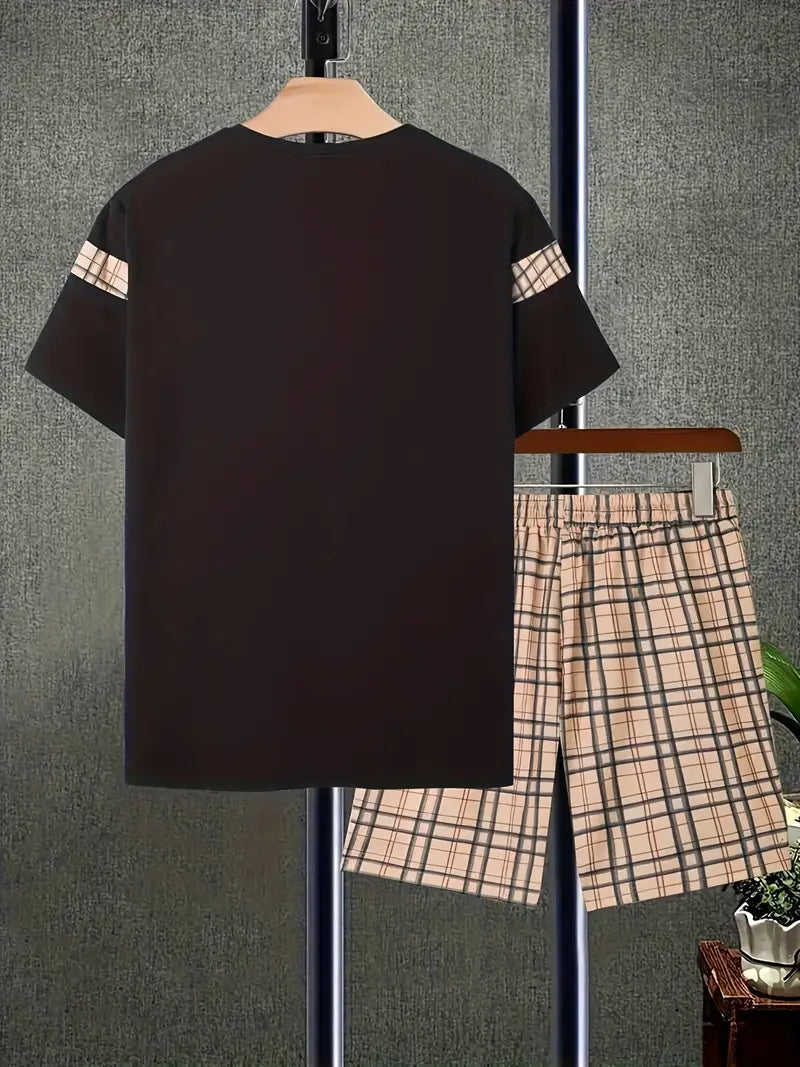 Matthew men's checked outfit set for summer vacation