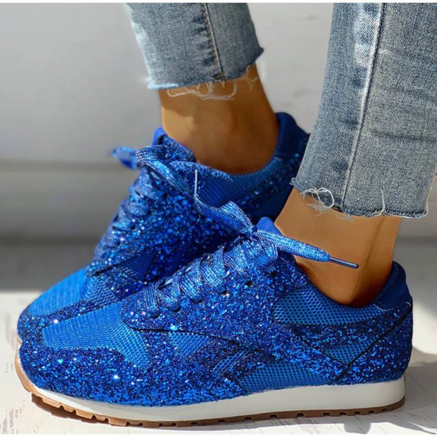 Jane - Glitter Mesh Athletic Shoes