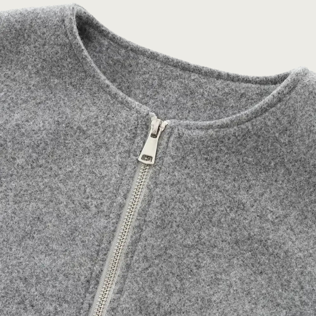 Soft cropped bomber jacket for women