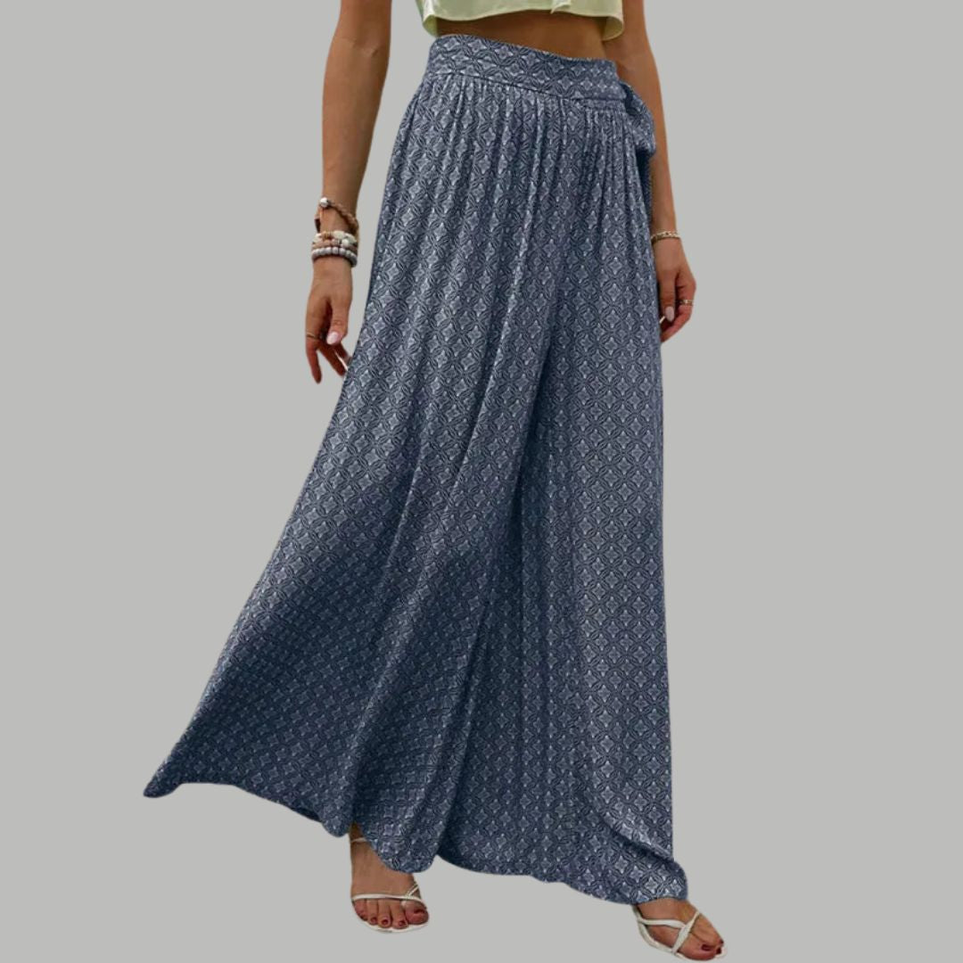 Sophia - High-waisted wide trousers with print pattern