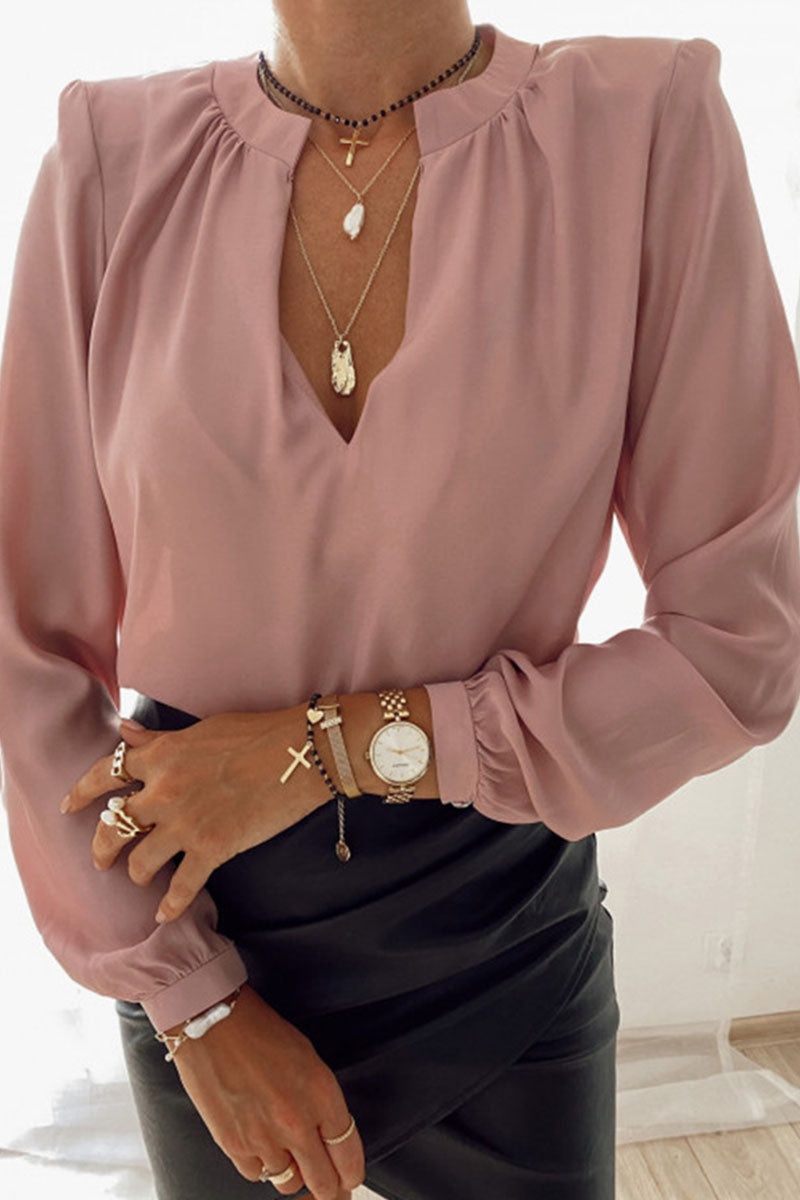 Tonya - fashion british style  v-neck blouse