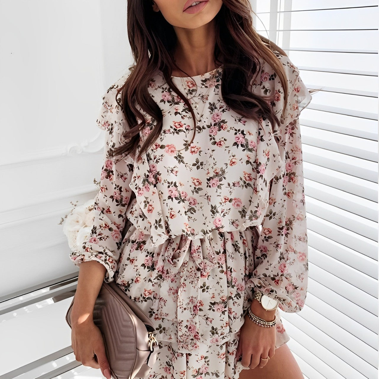 Richelle - Long-sleeved floral dress