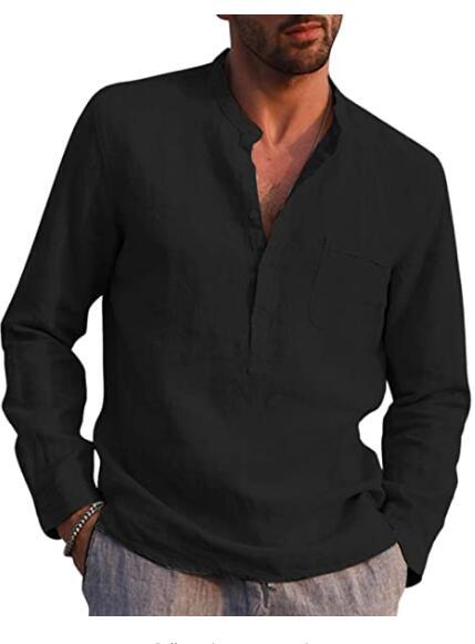 Dexter - Men's long-sleeved shirt with V-neck