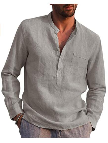 Dexter - Men's long-sleeved shirt with V-neck