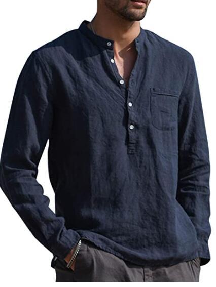 Dexter - Men's long-sleeved shirt with V-neck