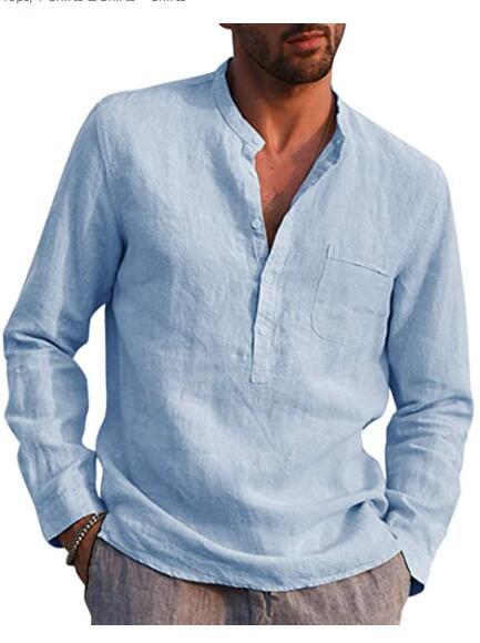 Dexter - Men's long-sleeved shirt with V-neck