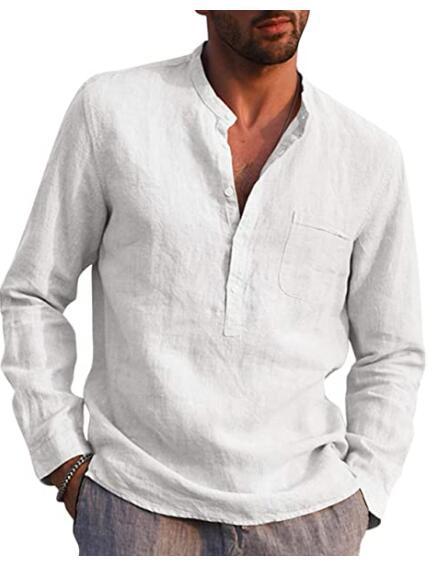 Dexter - Men's long-sleeved shirt with V-neck