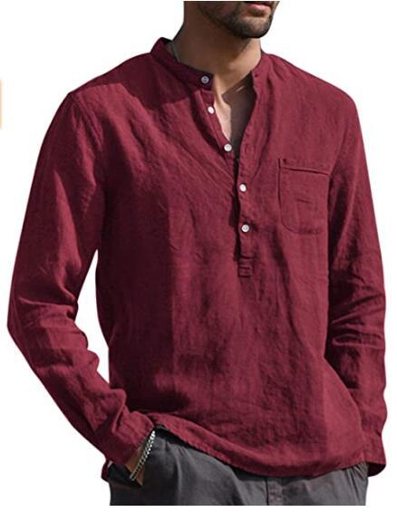 Dexter - Men's long-sleeved shirt with V-neck