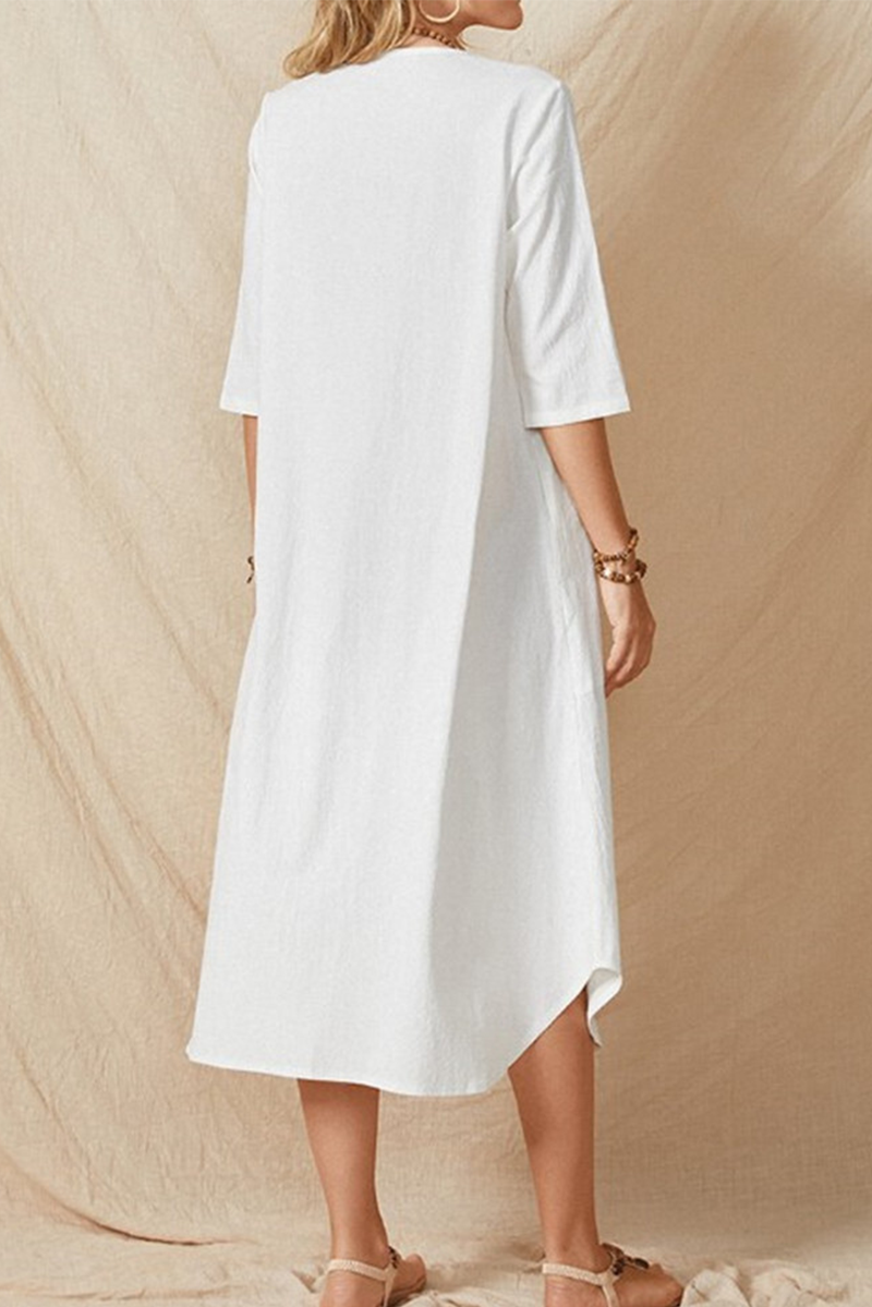 Selena - casual round neck dress with pockets