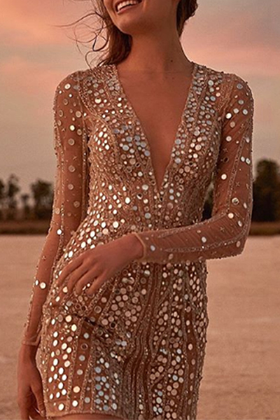 Sequinned mini dress