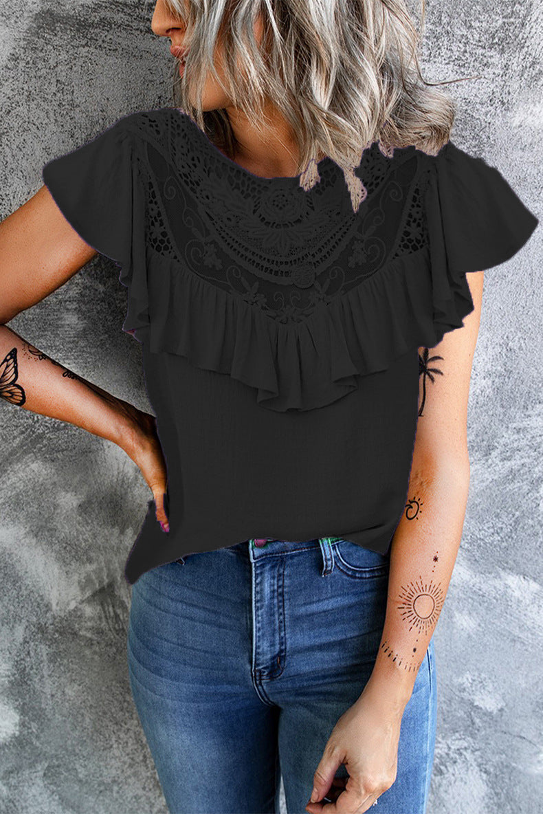 Alita - ruffled lace top for women