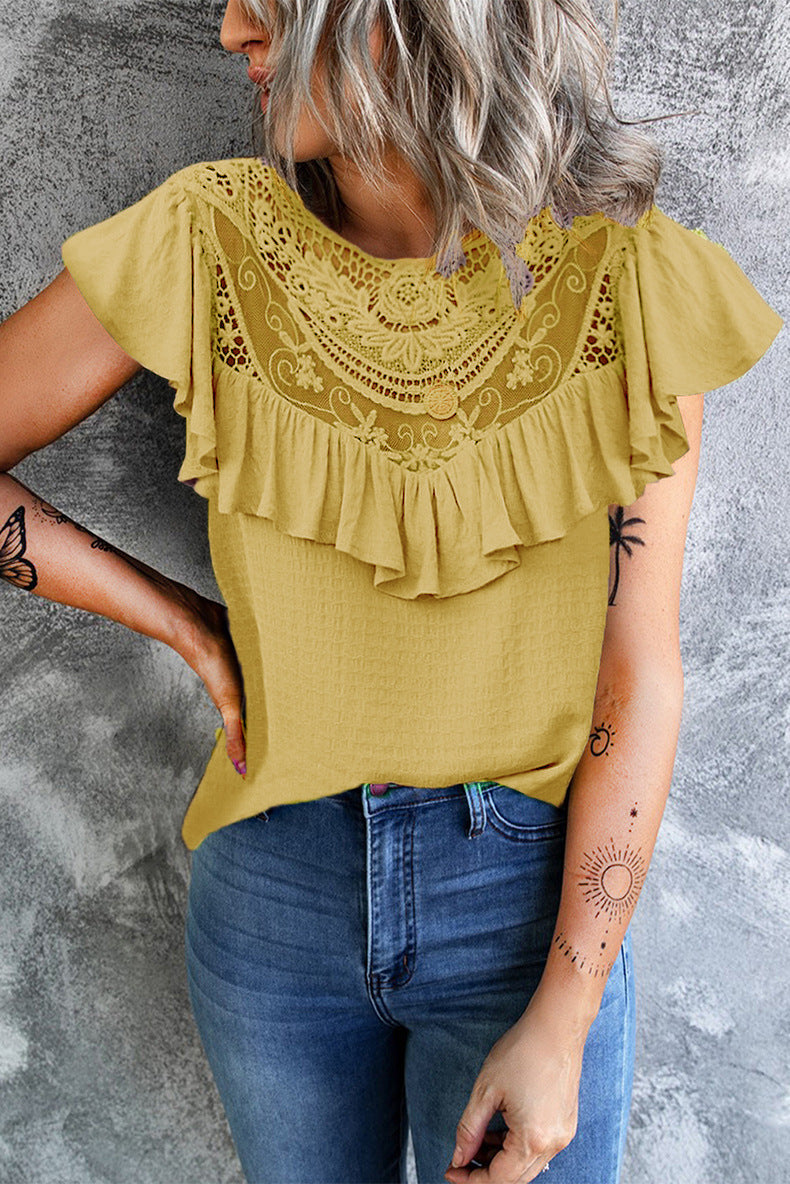 Alita - ruffled lace top for women