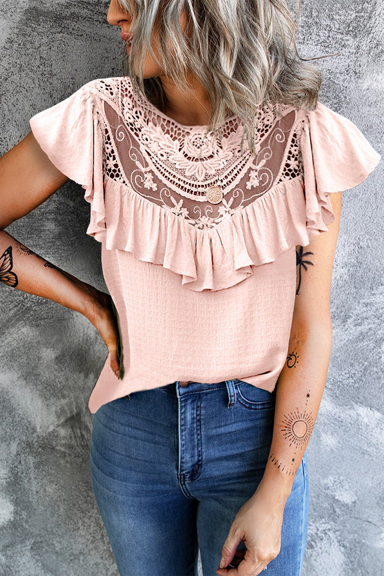 Alita - ruffled lace top for women