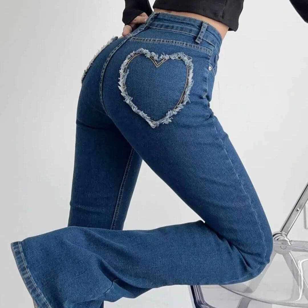 Ara - Jeans With High Waist and Heart Fringes