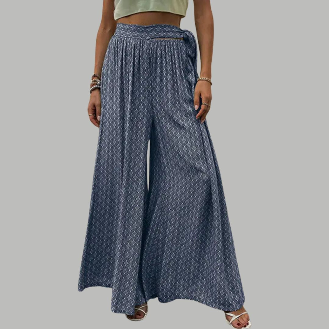 Sophia - High-waisted wide trousers with print pattern