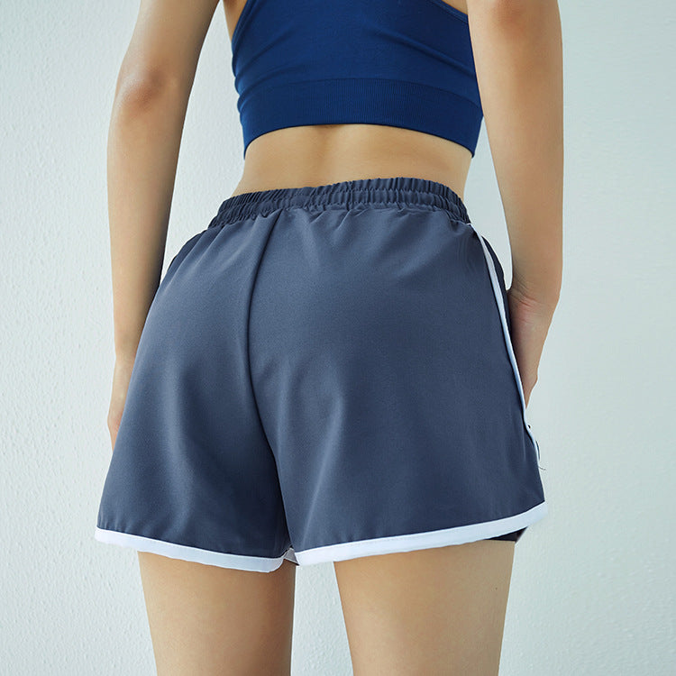 Trendy high-waisted sports shorts for women