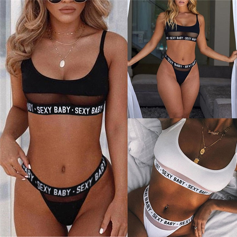 Terri-Lee - Sexy openwork letter split bikini