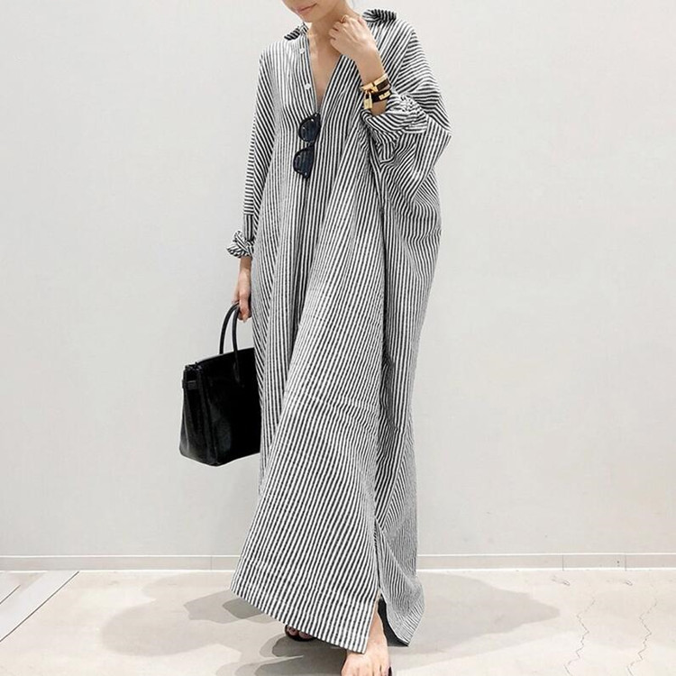 Yemaya - Oversized maxi dress with stripes