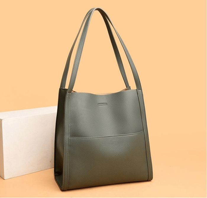 Handmade shoulder strap bag in vegan leather