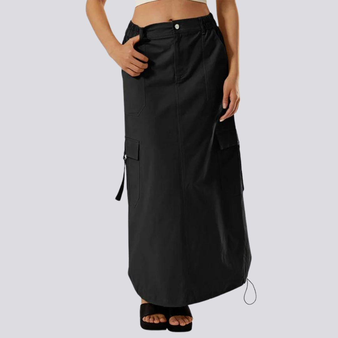 Addison - Casual cargo skirt with drawstring and flap pockets