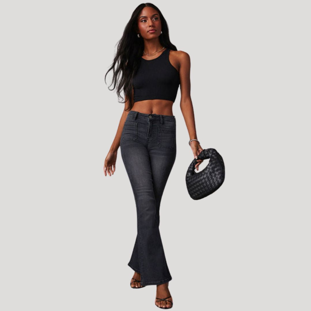 Zoe - Chic bootcut jeans with a low rise