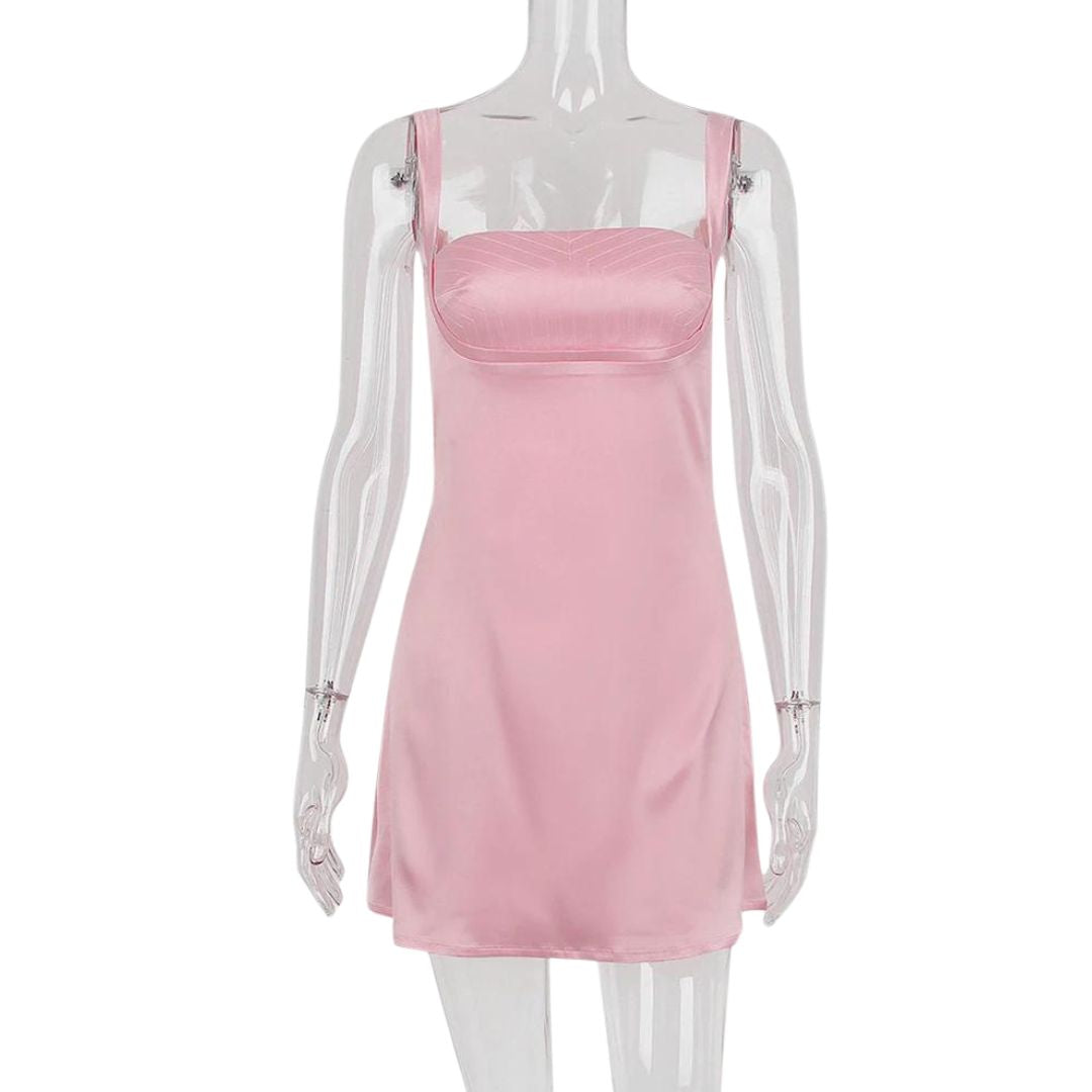 Gabriella - Simple A-line mini dress with square neckline