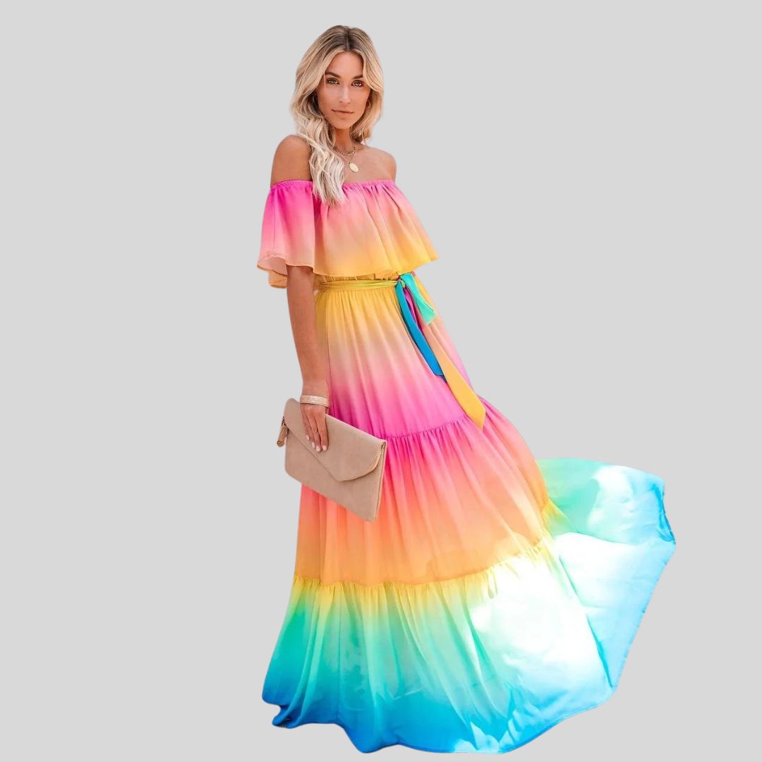 Stella - Long dress with ruffles