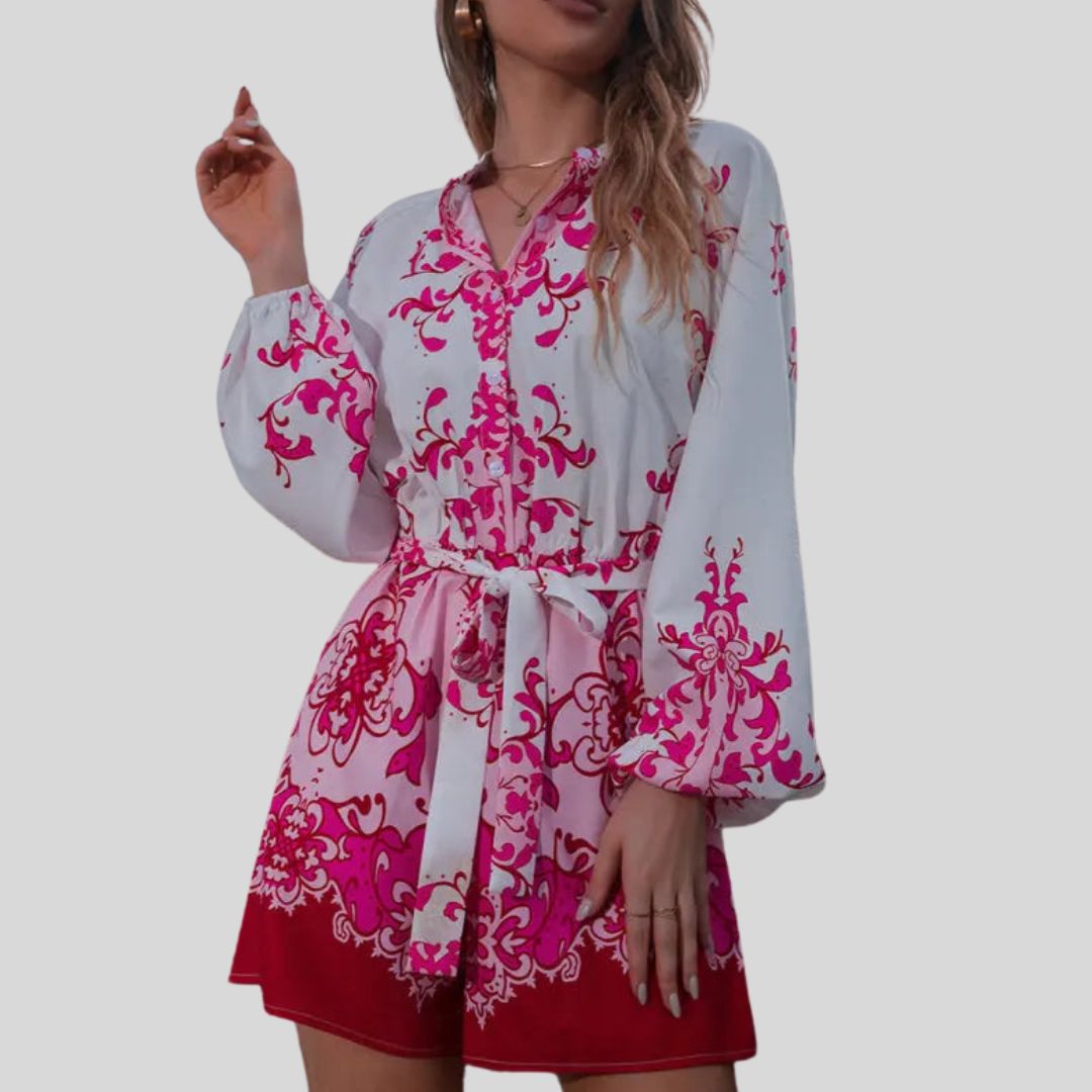 Valentina - Chic playsuit with floral print and waistband