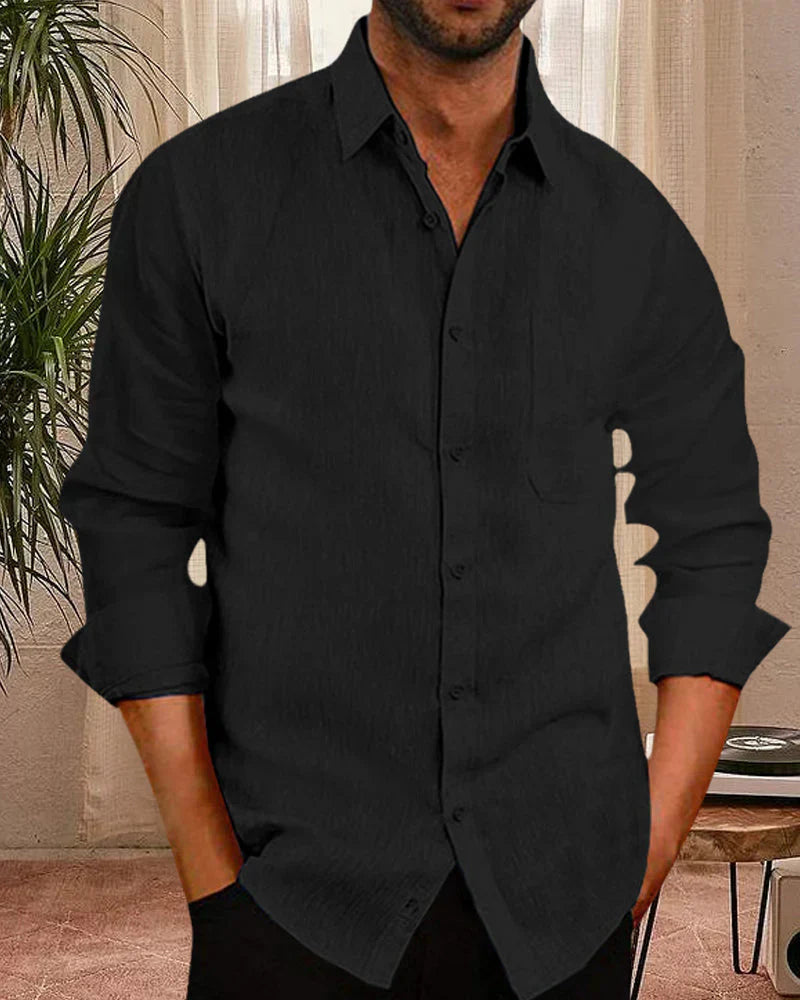 Florian - classic comfort: the plain men's shirt made of cotton blend fabric