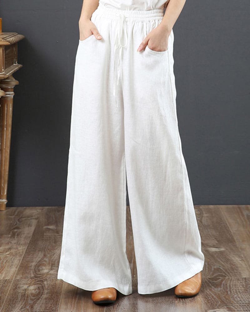 Evanie - trousers in plain colour