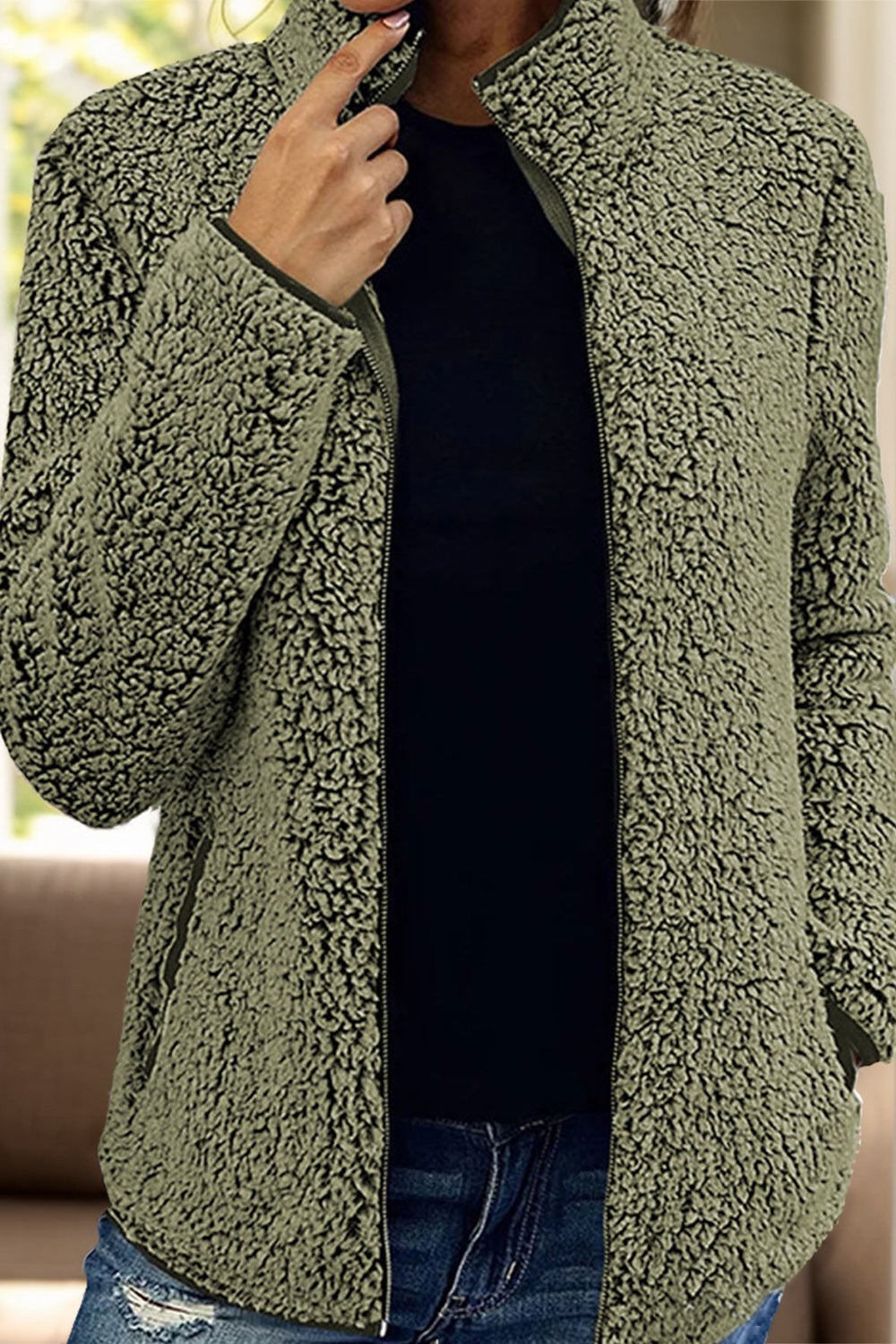 Cosy cashmere zip jacket for women